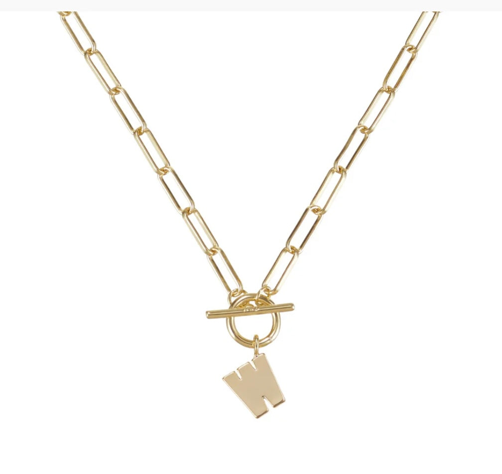 Toggle Initial Necklaces in Gold