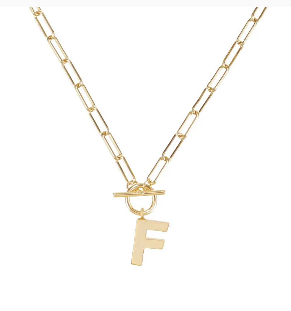 Toggle Initial Necklaces in Gold