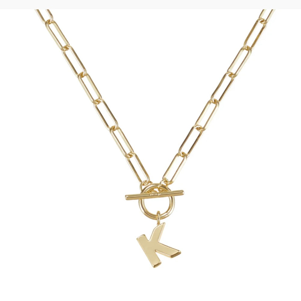 Toggle Initial Necklaces in Gold