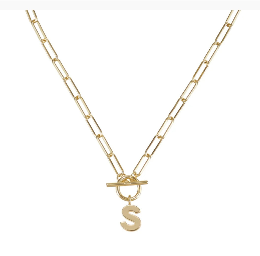 Toggle Initial Necklaces in Gold