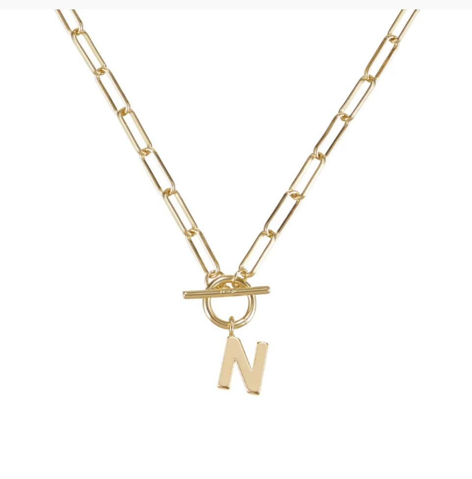 Toggle Initial Necklaces in Gold