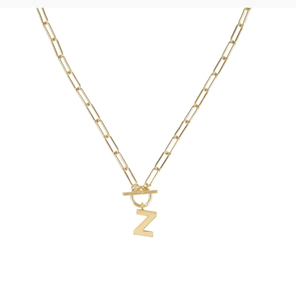 Toggle Initial Necklaces in Gold