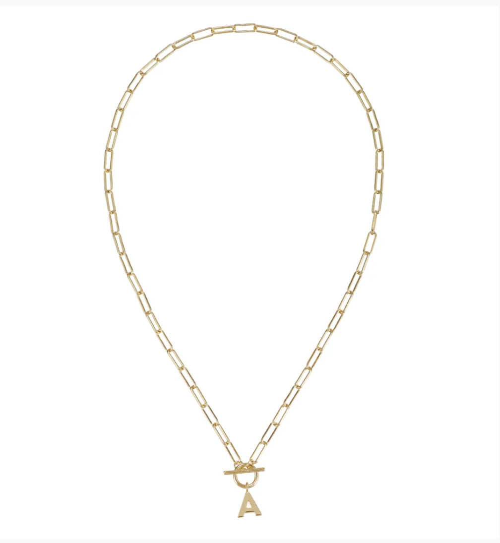 Toggle Initial Necklaces in Gold