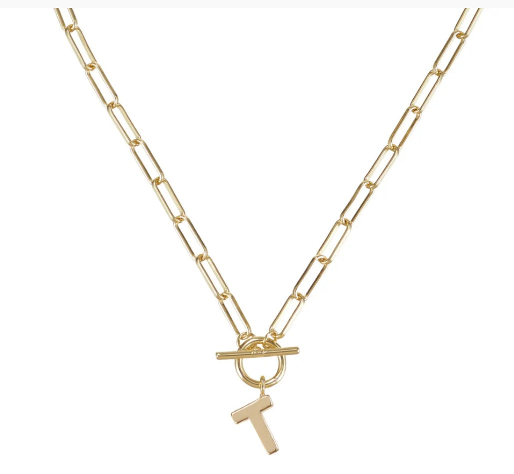 Toggle Initial Necklaces in Gold