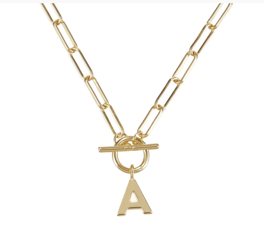 Toggle Initial Necklaces in Gold