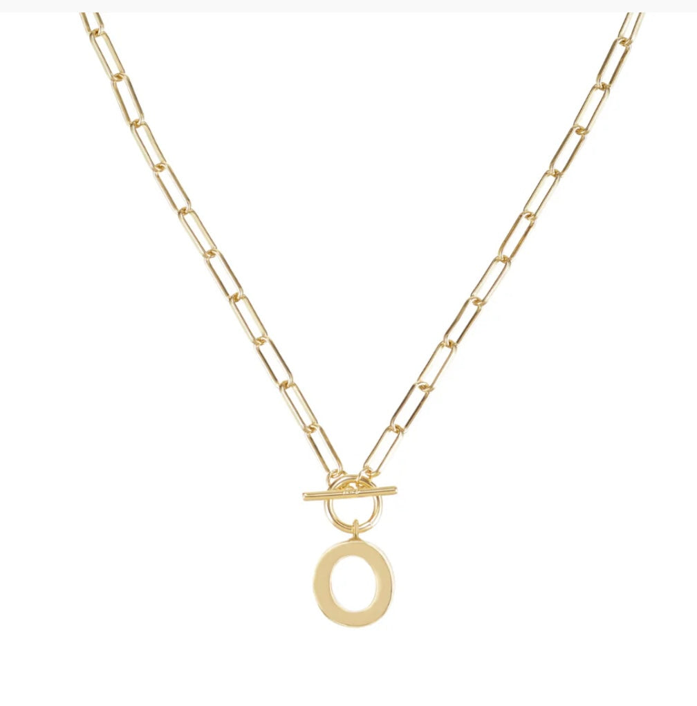 Toggle Initial Necklaces in Gold