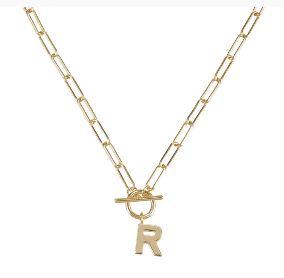Toggle Initial Necklaces in Gold