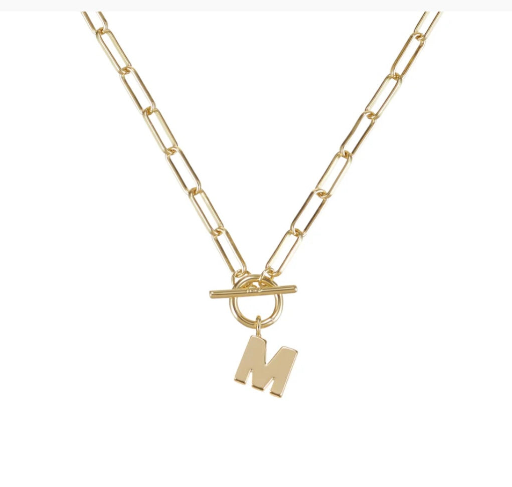 Toggle Initial Necklaces in Gold