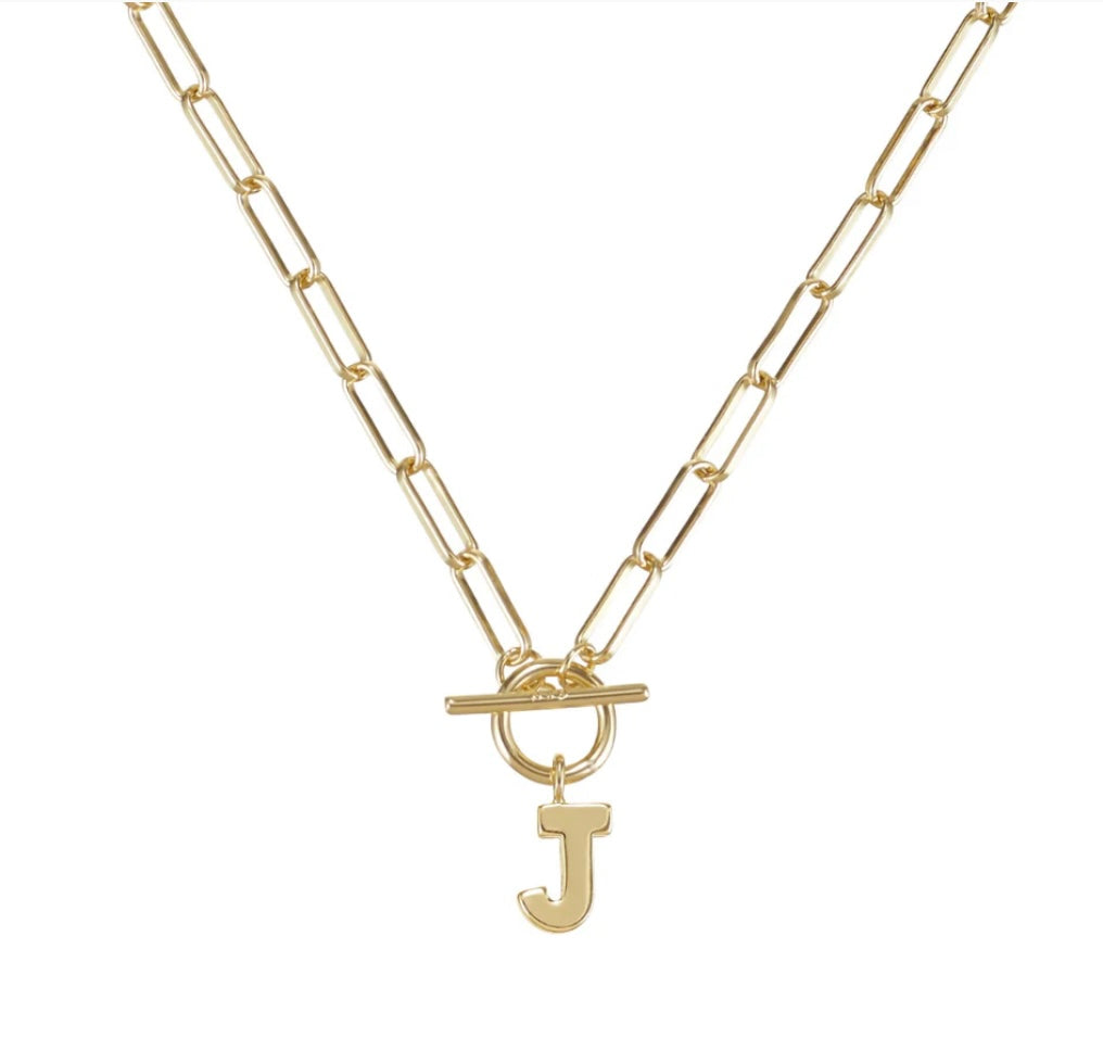 Toggle Initial Necklaces in Gold