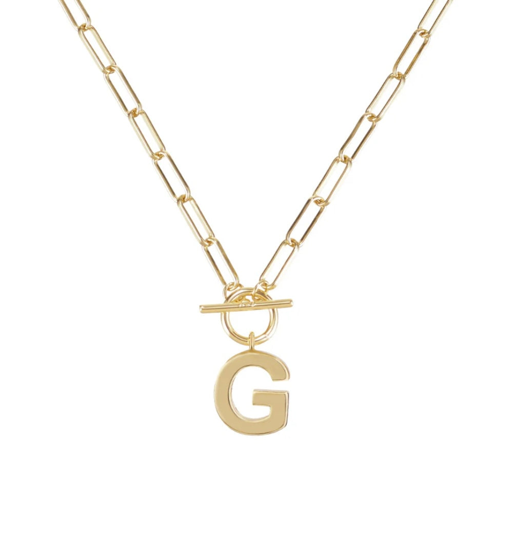 Toggle Initial Necklaces in Gold