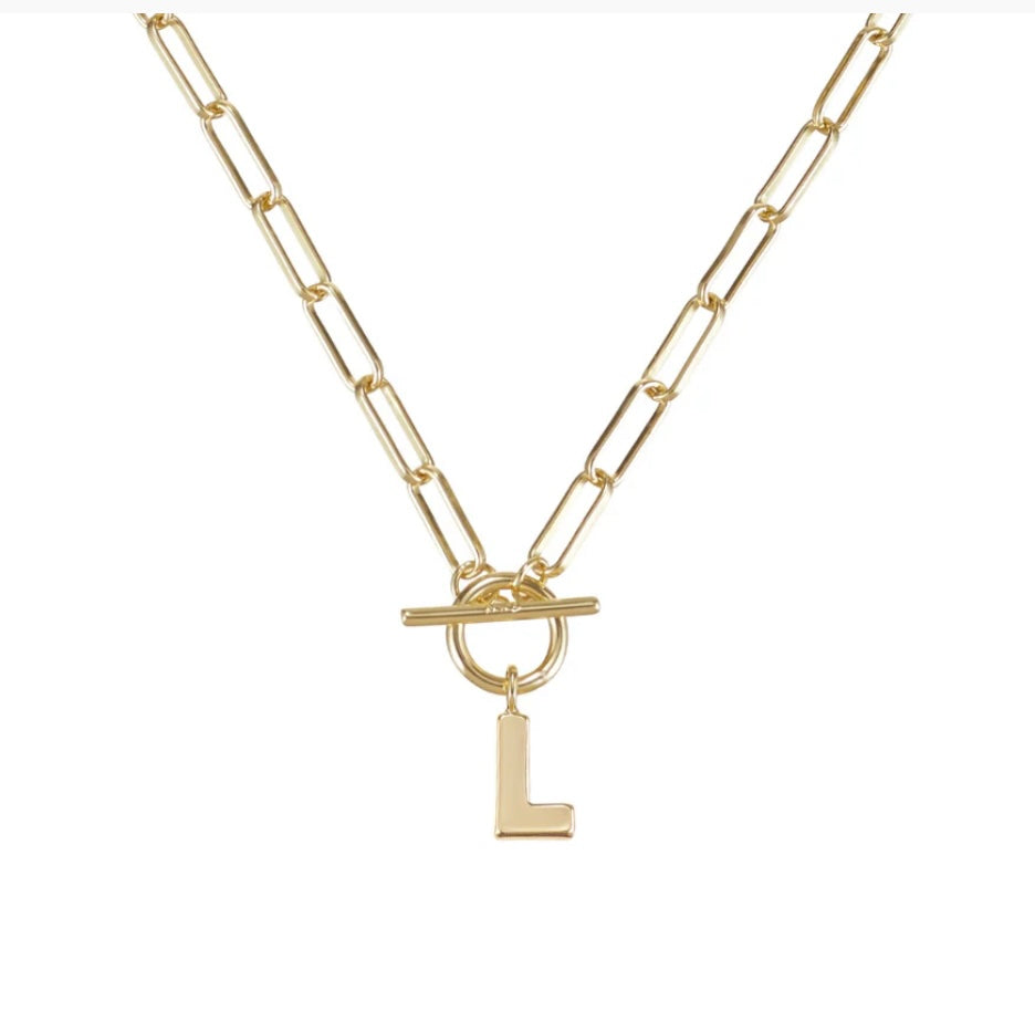 Toggle Initial Necklaces in Gold