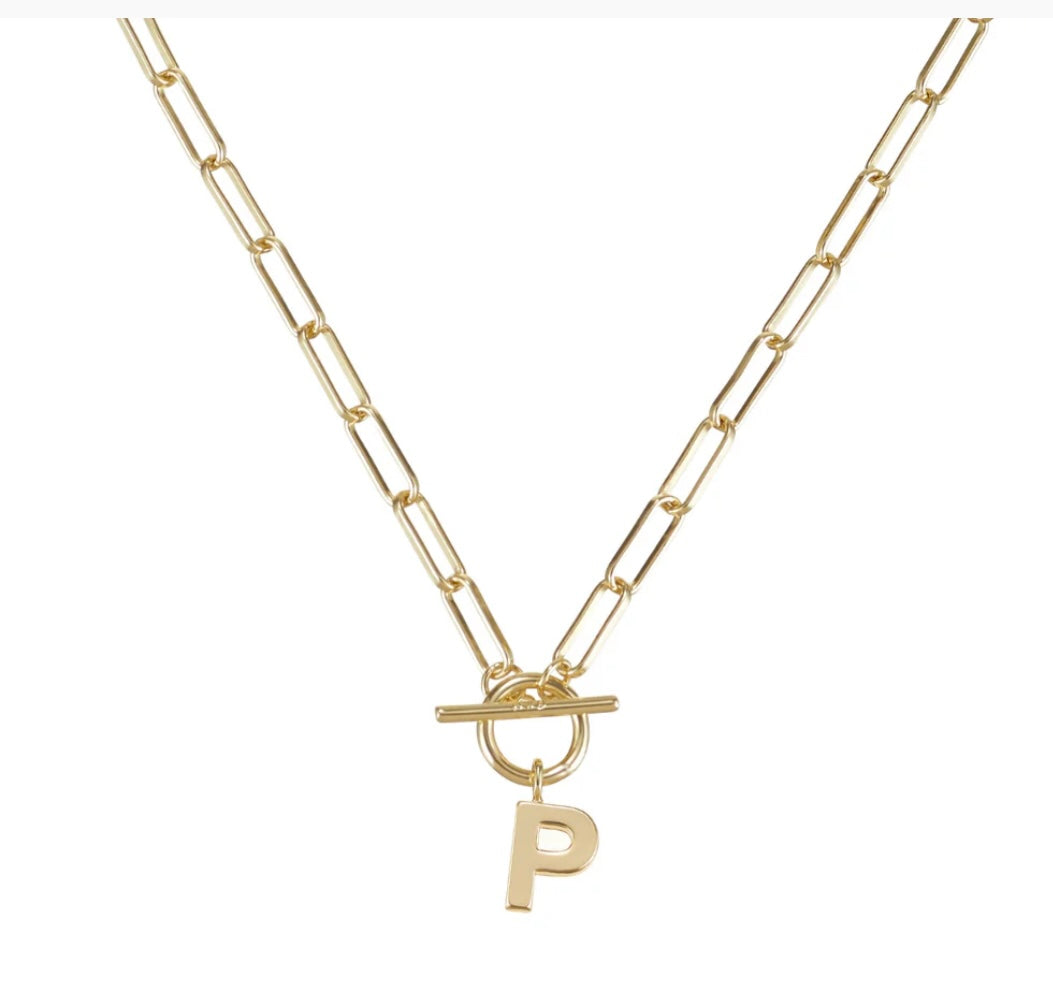 Toggle Initial Necklaces in Gold