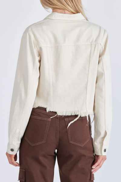 CREAM FRAYED JACKET - Rebel