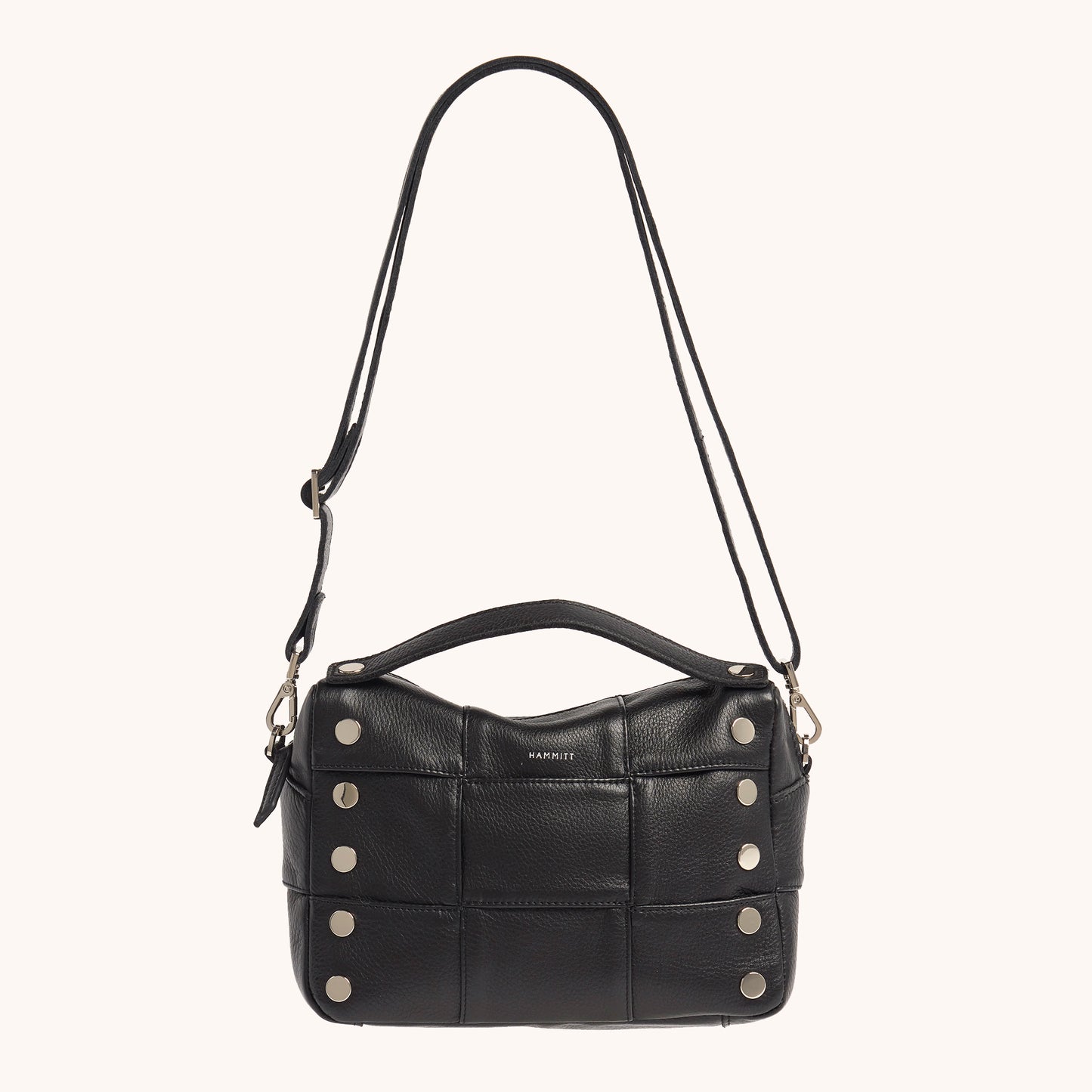 Evan Crossbody Med Black - Weave/Silver
