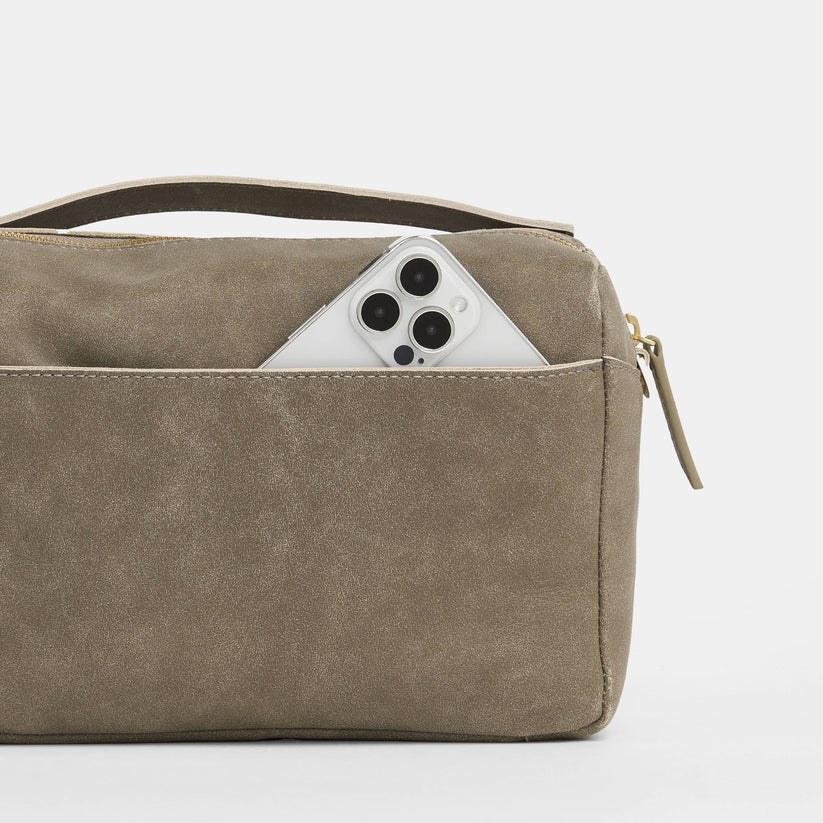 Evan Crossbody Med Pewter/Brushed Gold
