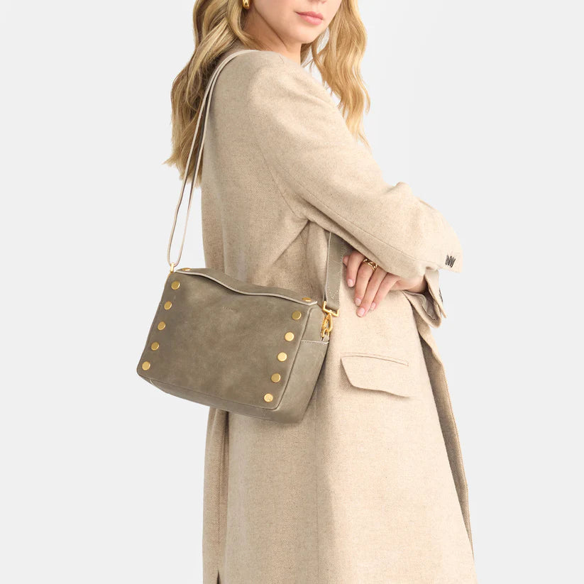 Evan Crossbody Med Pewter/Brushed Gold