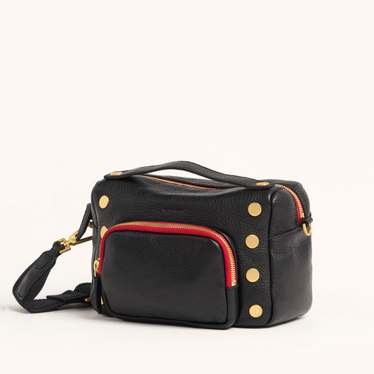 Evan Crossbody Small - Cargo Black/Brushed Gold Red Zip