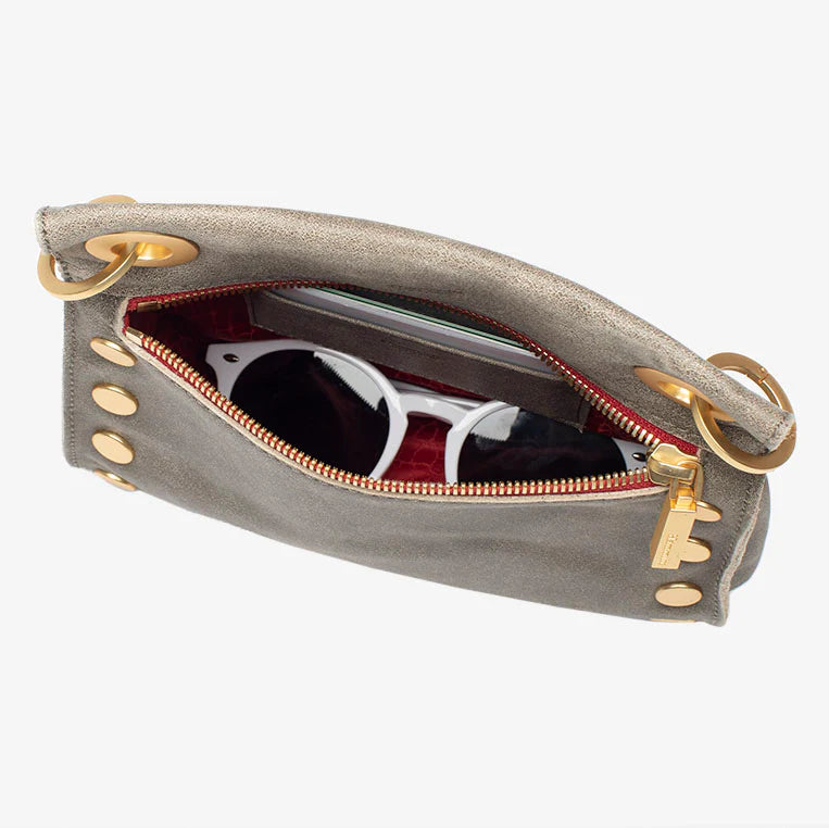 Tony Small Pewter/Brushed Gold Red Zip