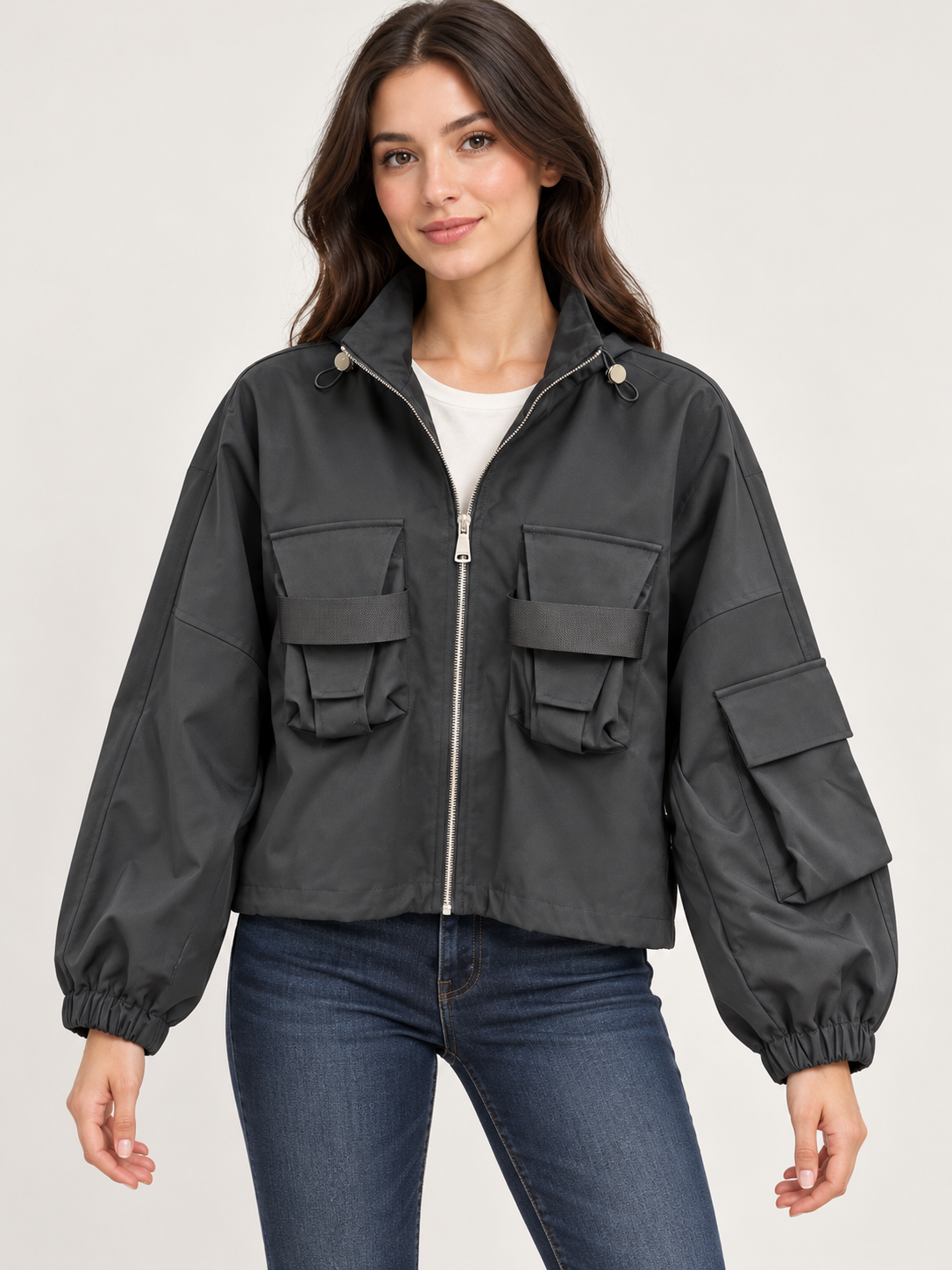 City Edge Black Cargo Jacket