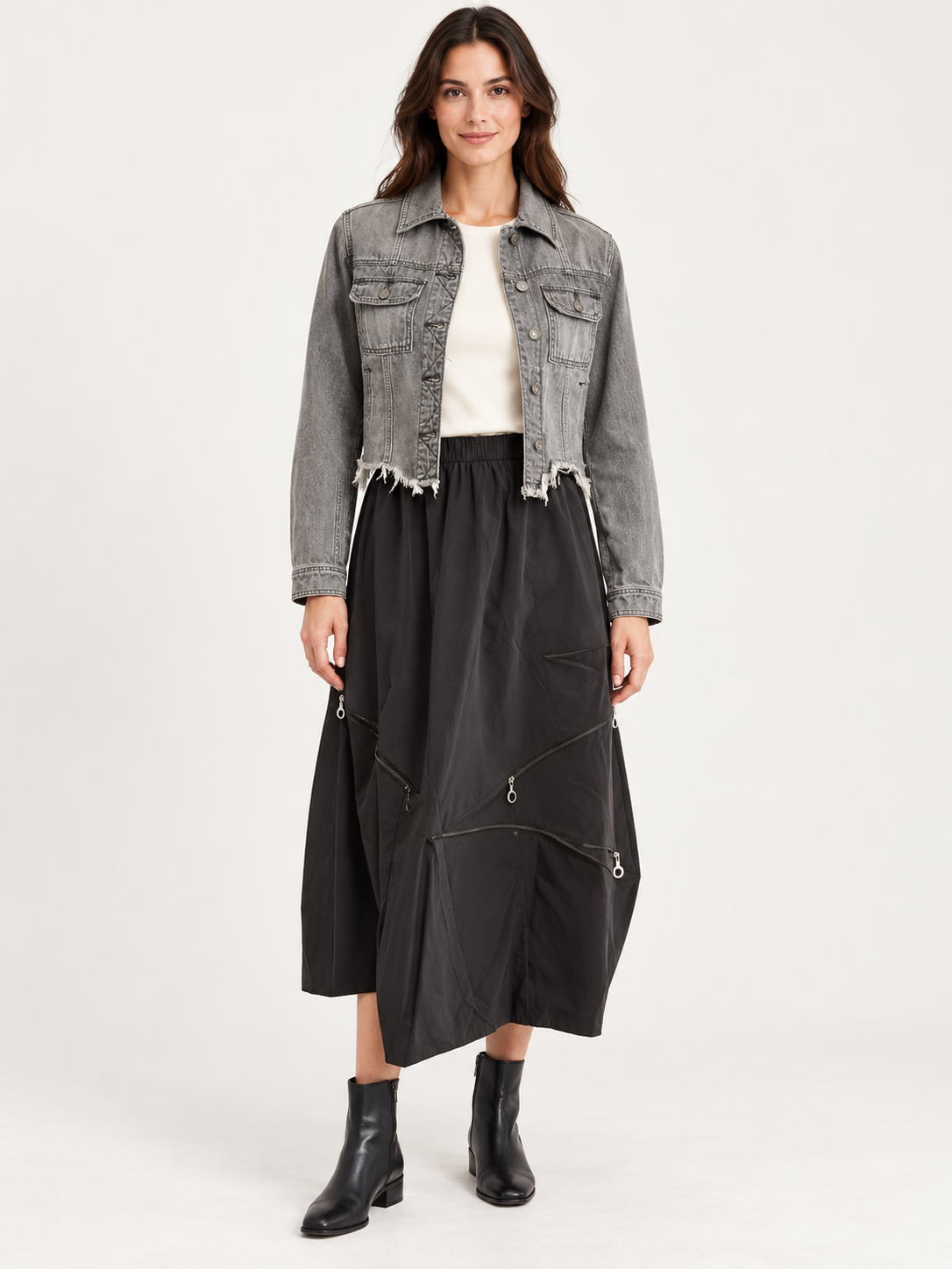 Urban Edge Zip-Detail Skirt