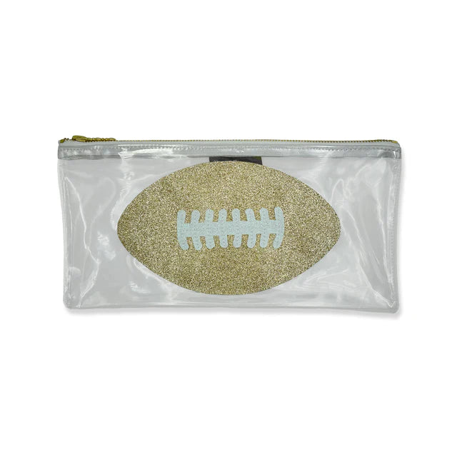 FANCY FOOTBALL CLEAR CLUTCH