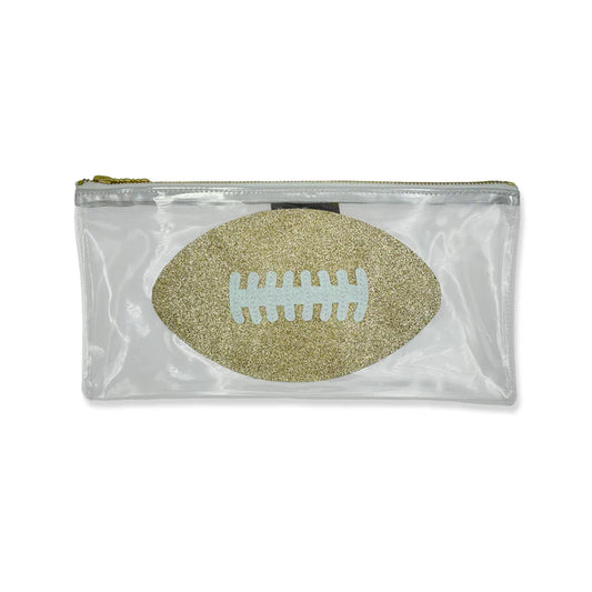 FANCY FOOTBALL CLEAR CLUTCH
