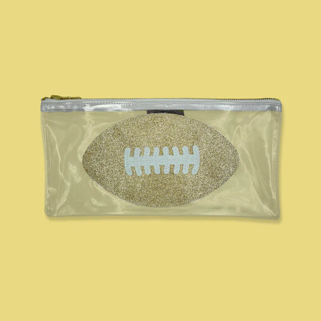 FANCY FOOTBALL CLEAR CLUTCH