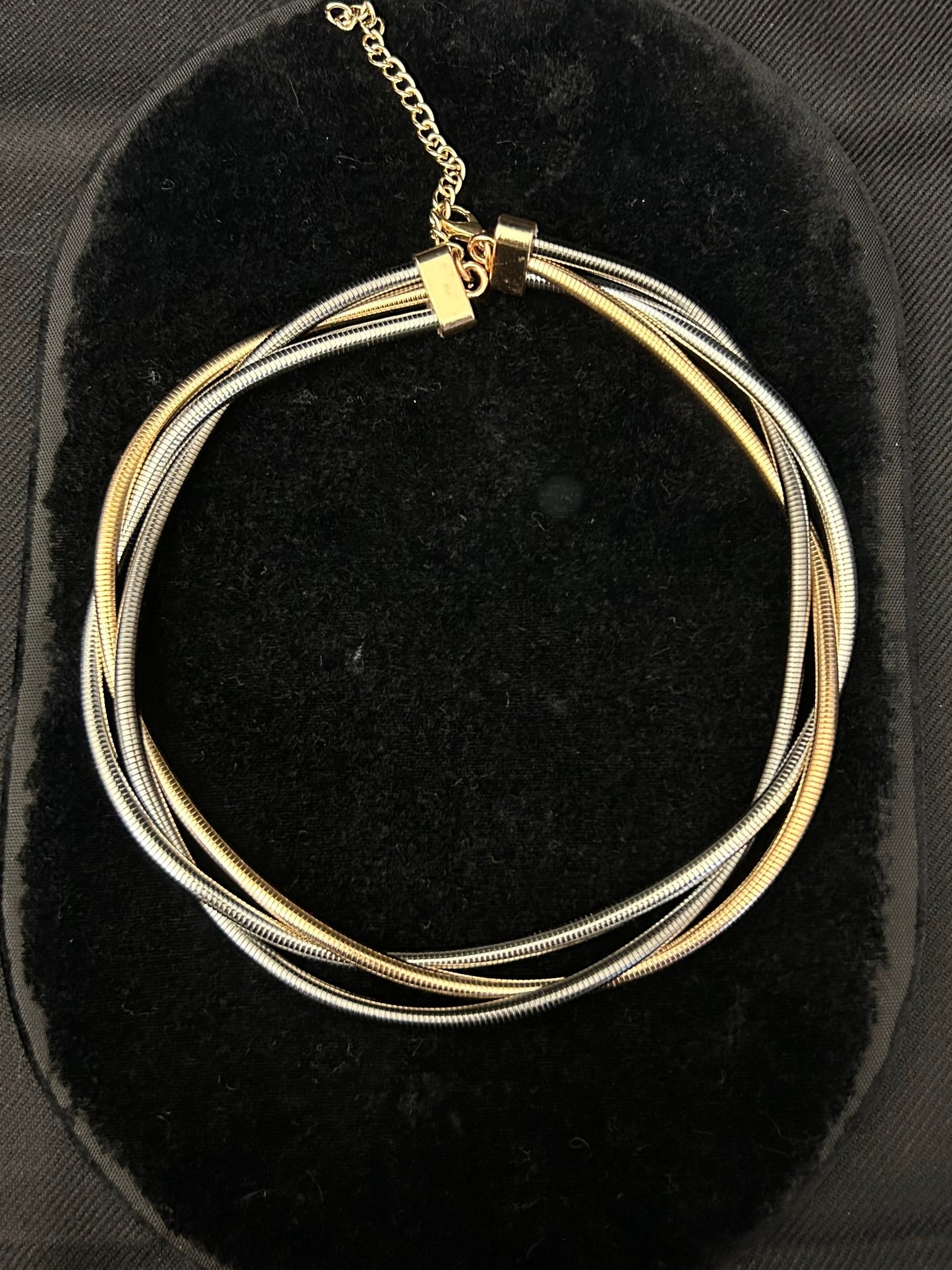 Modern Multi‑Strand Metallic Statement Necklace