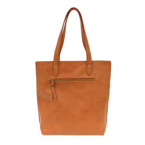 Cognac Willa Woven North/South Tote