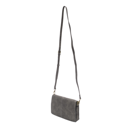 Metallic Dark Chrome Everly Organizer Flap Crossbody