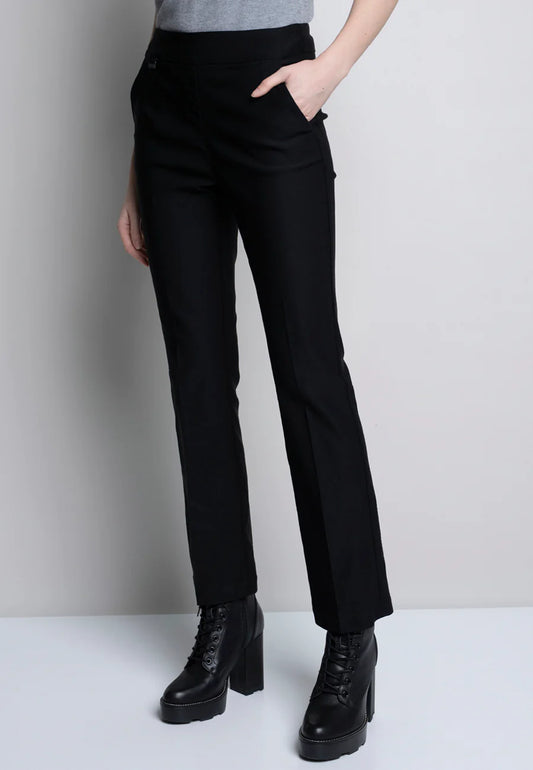 Straight Leg Full-Length Pants Black