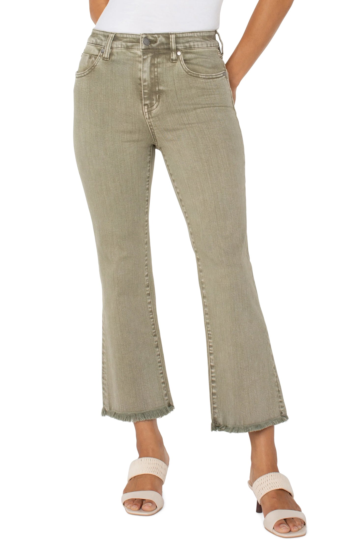 Hannah Crop Flare With Fray Hem