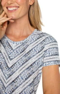 Short Sleeve Knit Top With Miter