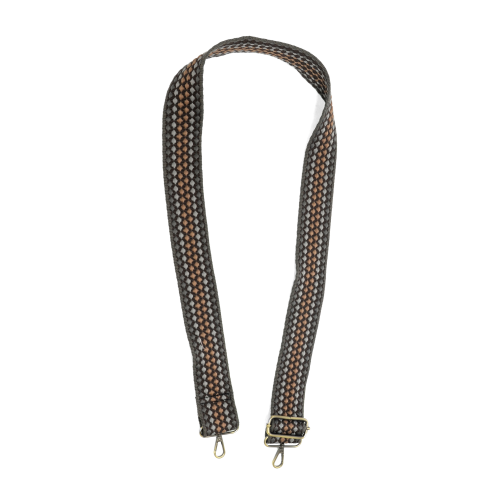 Charcoal Dotted Stripe Guitar Strap