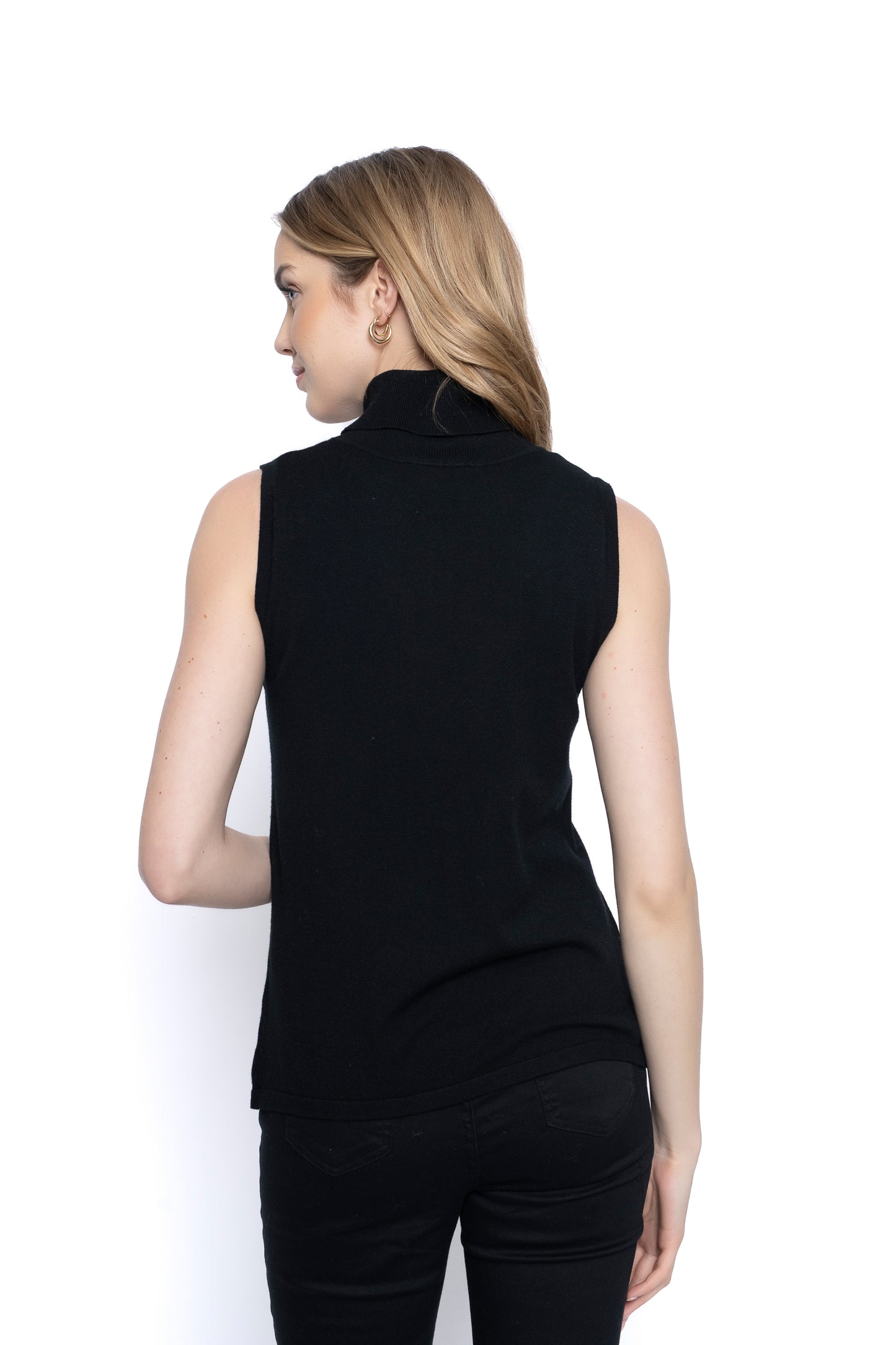 Turtle Neck Tank Black