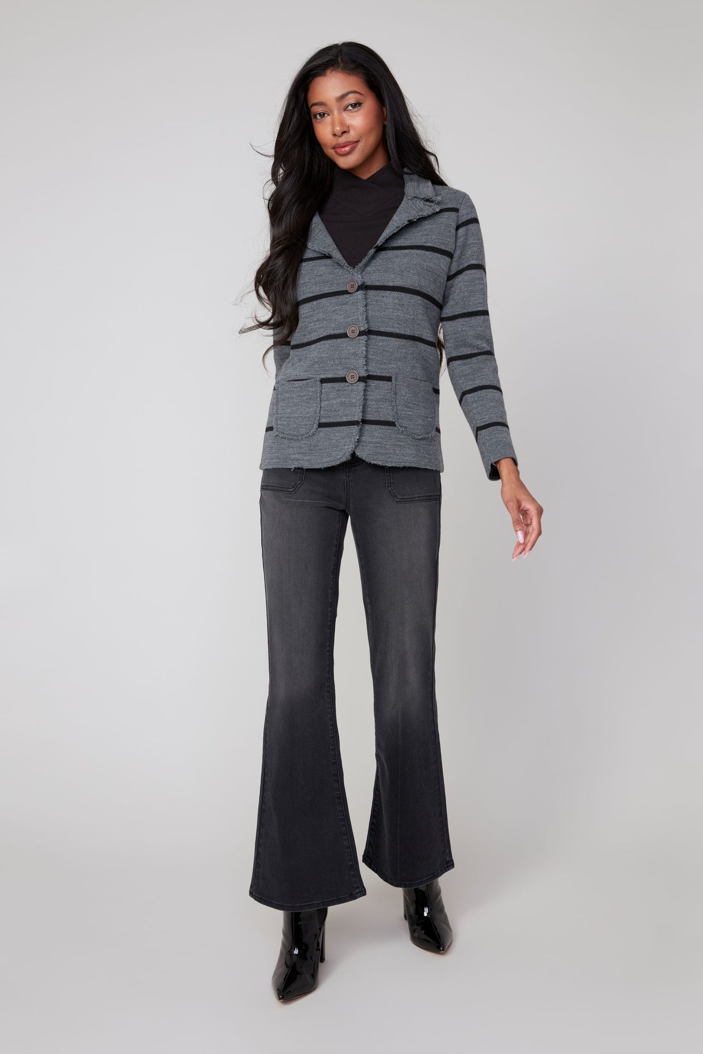 Striped Knit Blazer