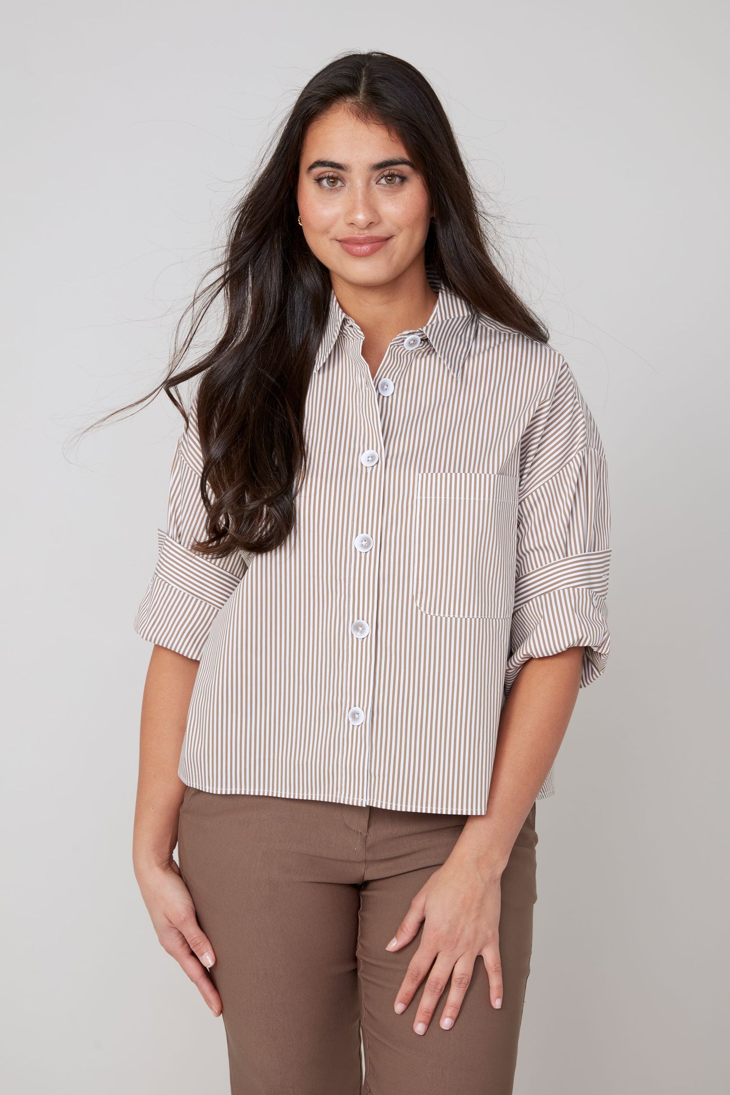 Striped Button-Up Shirt