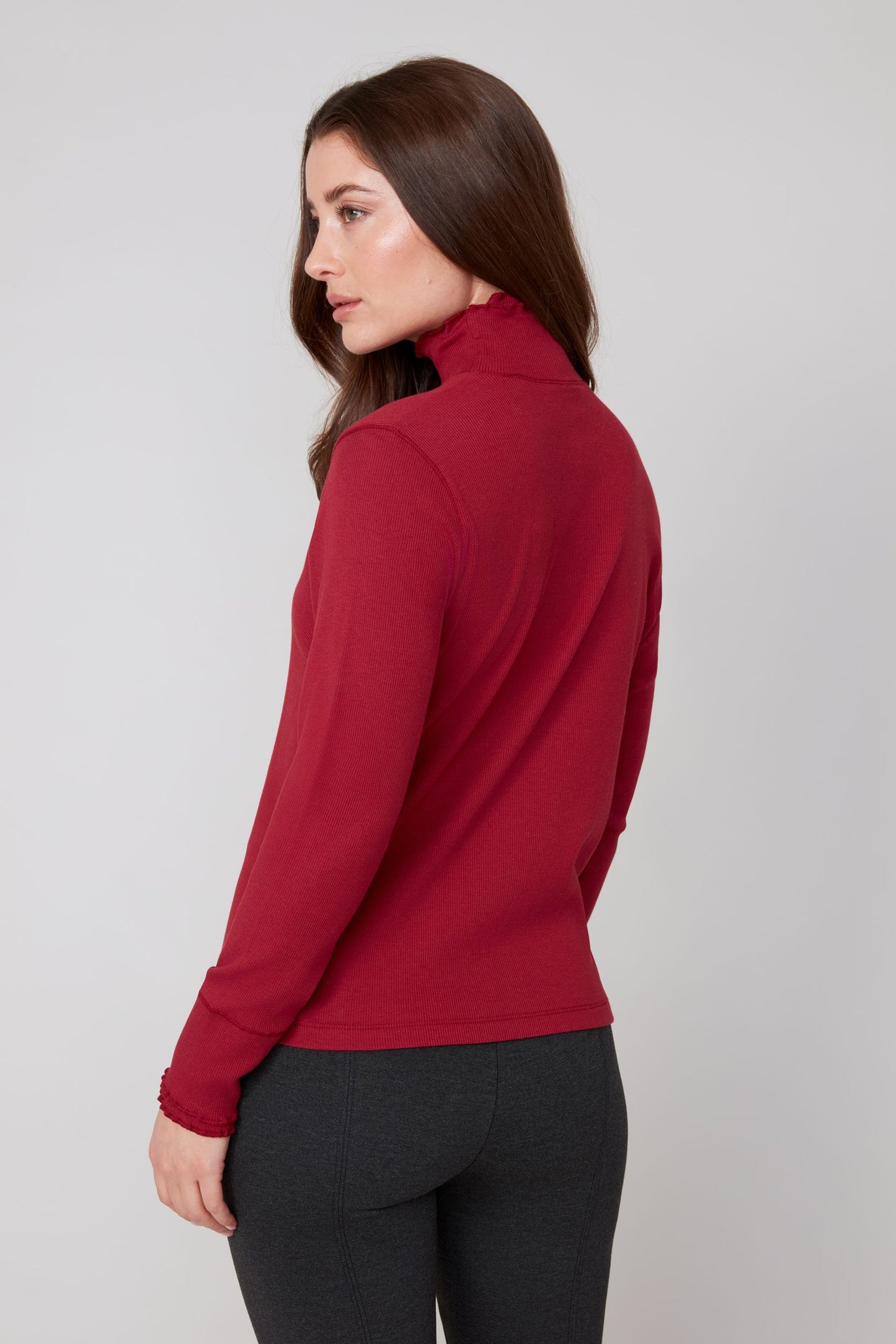 Ruffle Mock Neck Top