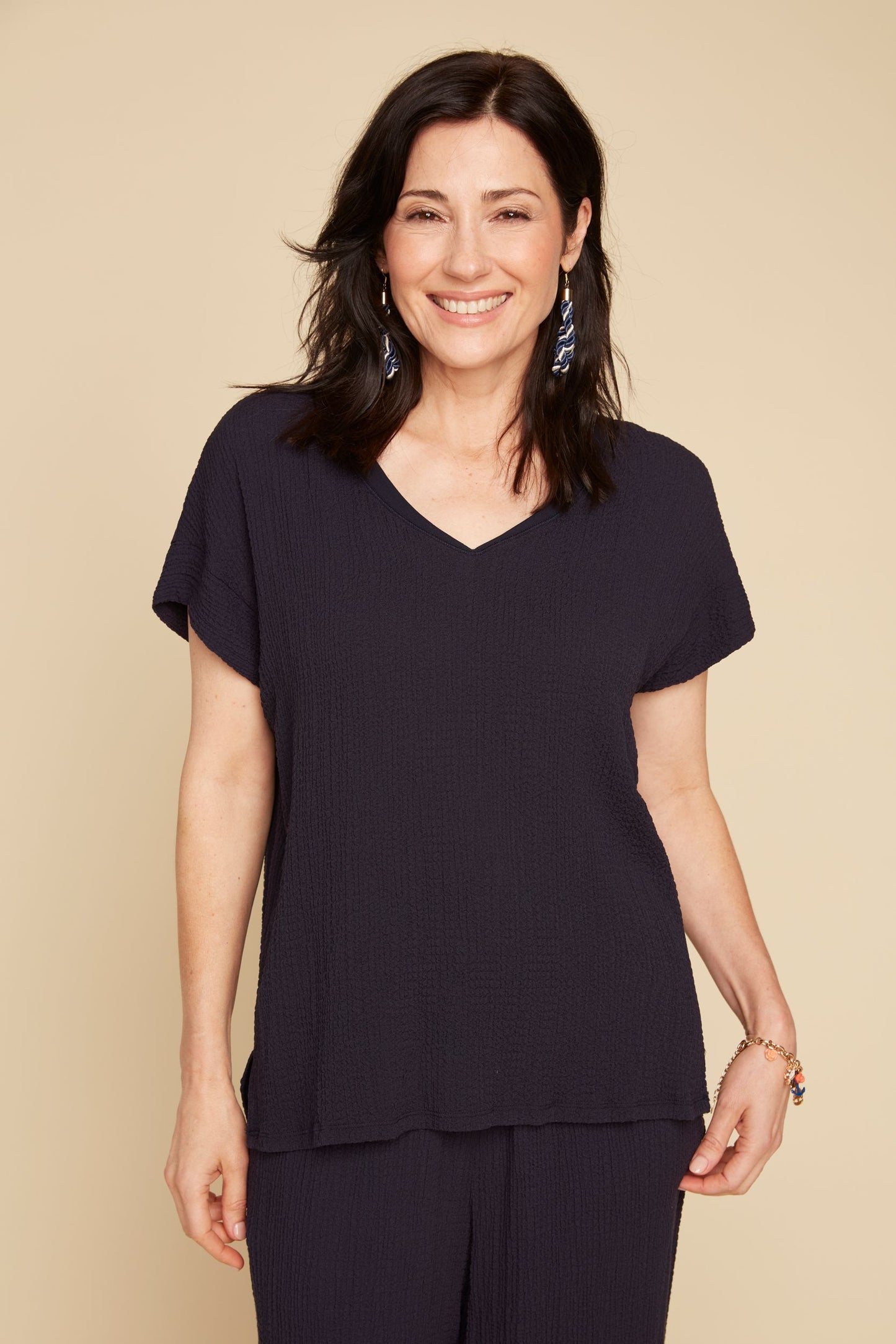 Crinkle Knit Top