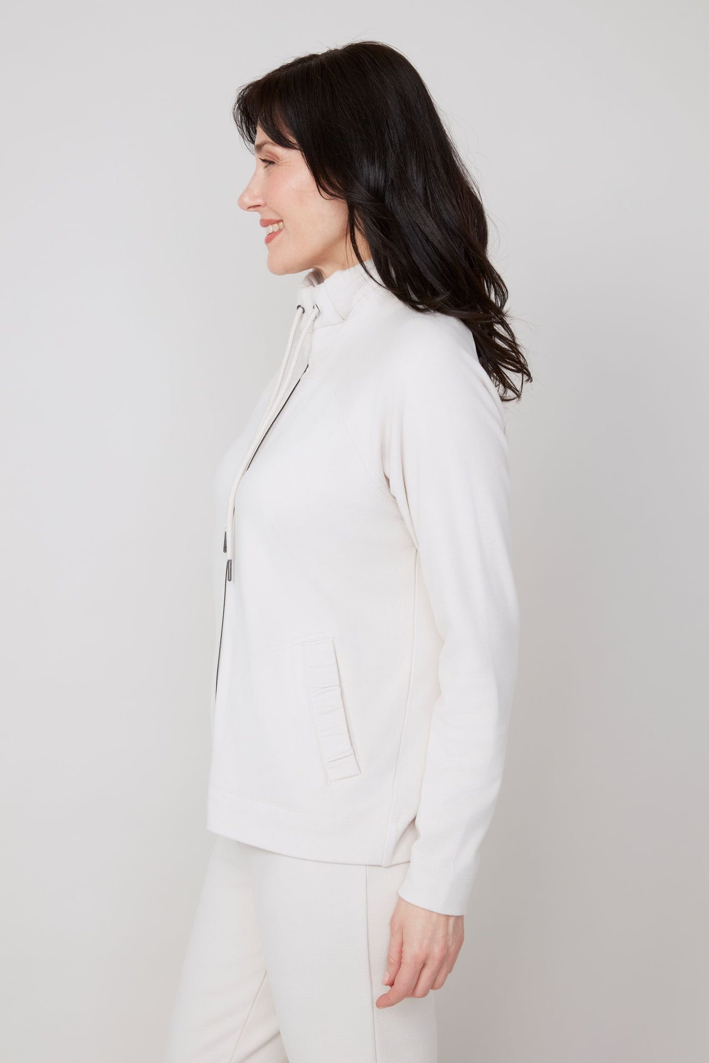 Casual Zip Up Jacket Oyster