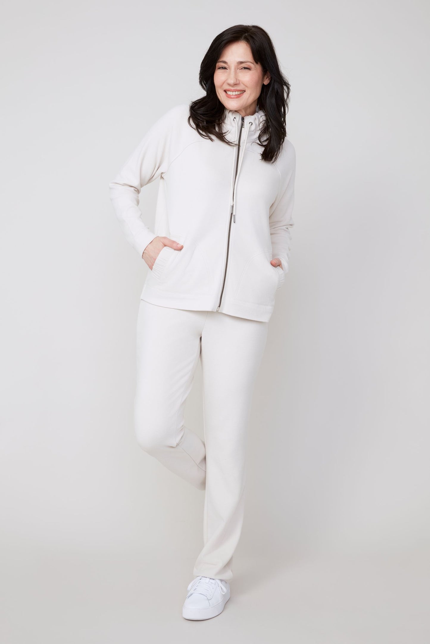 Casual Zip Up Jacket Oyster