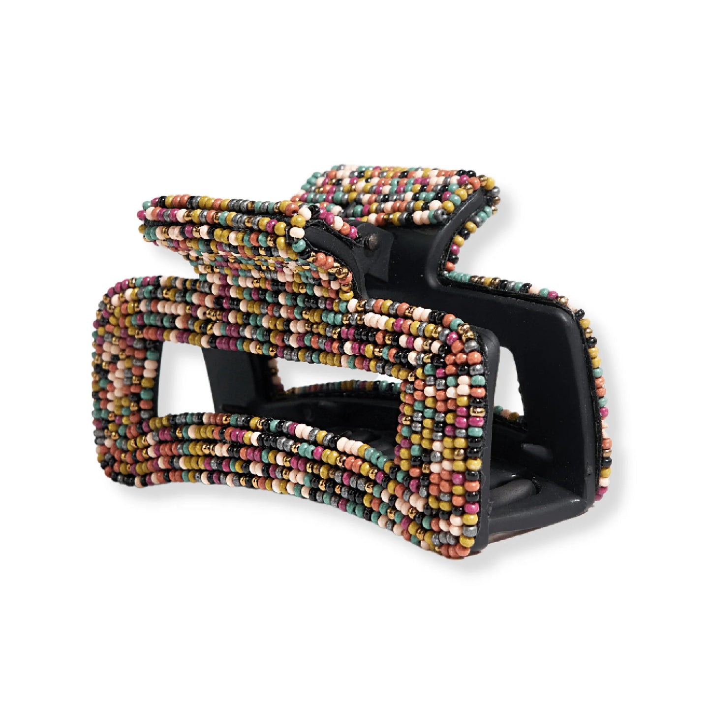 Lola Confetti Beaded Hair Claw Clip Muted Rainbow