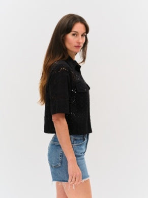 Tove Eyelet Double Pocket Top