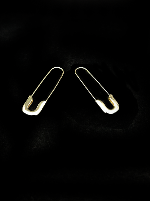 Gold Safety Pin Earrings