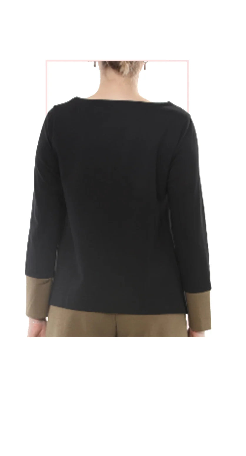 Color-Block Asymmetric Hem Top