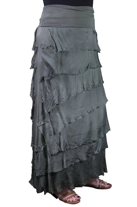 Elisa Silk Ruffle Skirt