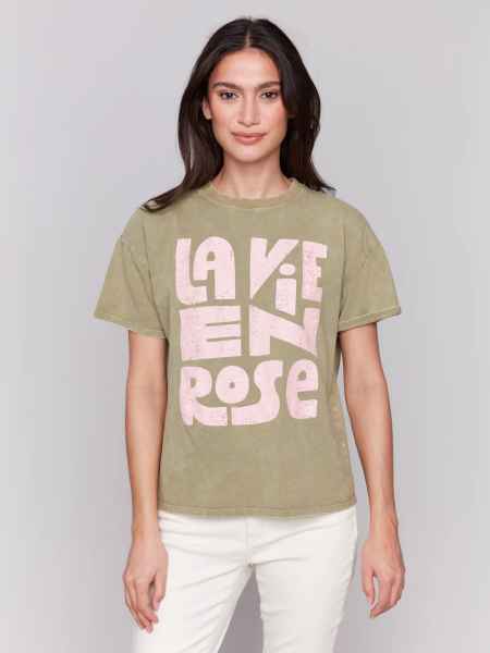 Loose Fit Graphic T-Shirt - Celadon