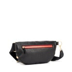Charles Crossbody Med Black/Brushed Gold Red Zip