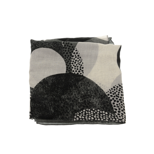 Grey Circles and Dots Scarf
