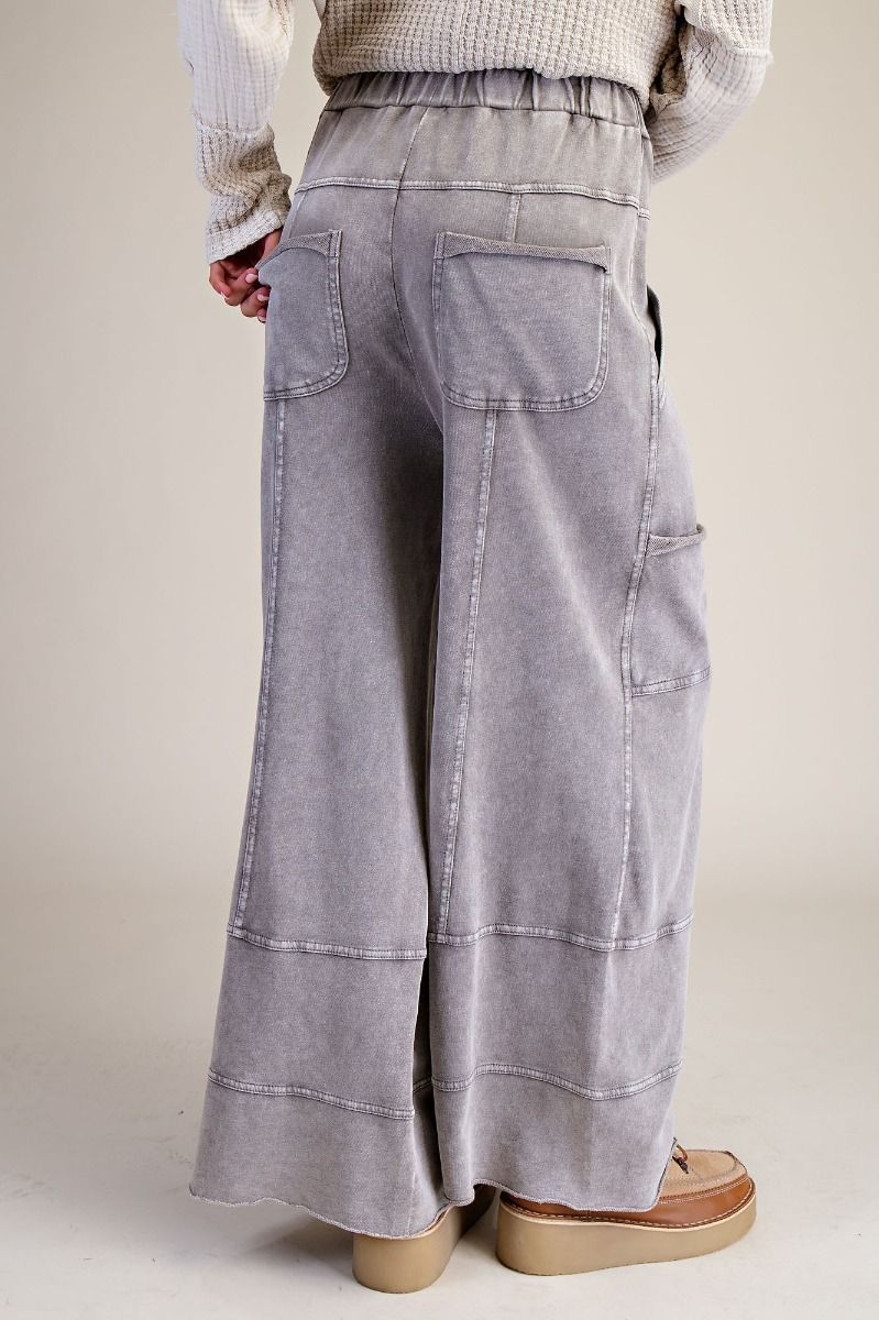 Mineral Washed Terry Knit Cargo Pants